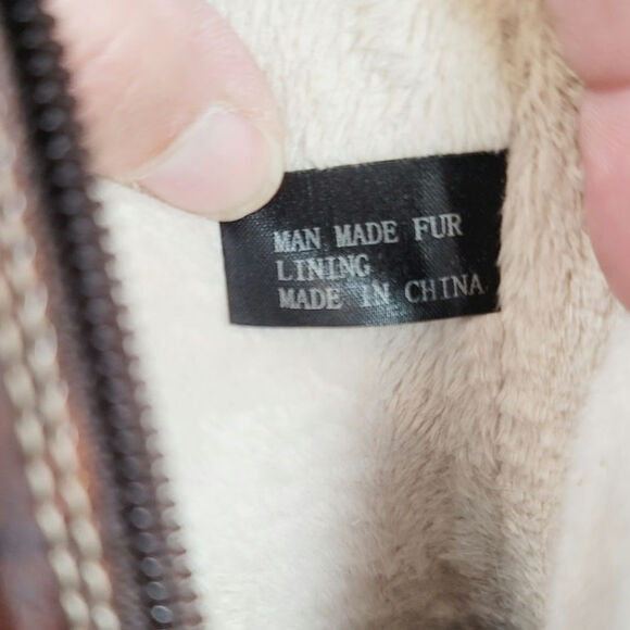 SPORTO CANDICE SHERPA LINED HEELED FAUX LEATHER BROWN BOOTS, SZ 7 - Picture 13 of 16